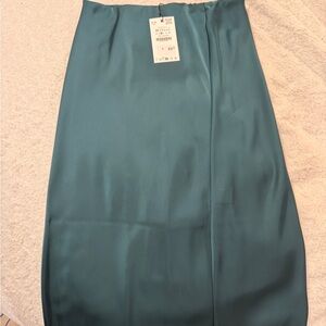 Zara Elegant Teal Midi Skirt